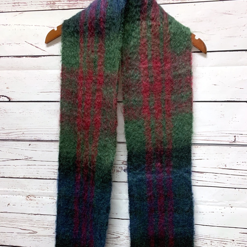 Vintage St Albans Mohair Plaid Scarf
